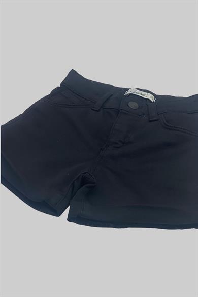 Mojo Kız Çocuk Paçası Kat Detaylı Likralı Şort 2357 Siyah