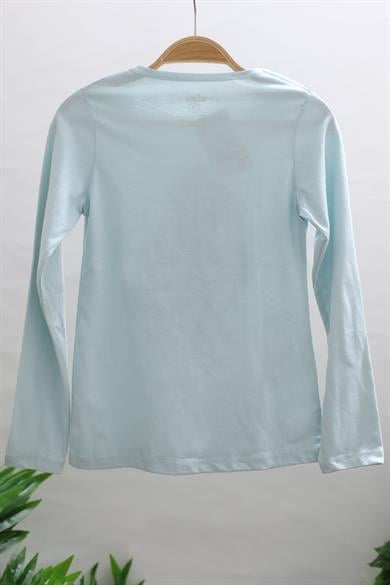 Mojo Kız Çocuk Selfie Kız Baskılı Uzun Kol T-shirt 723123 Mavi