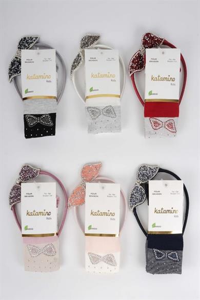 Mojo Kız Çocuk Taçlı Bambu Külotlu Çorap K32212 Gri