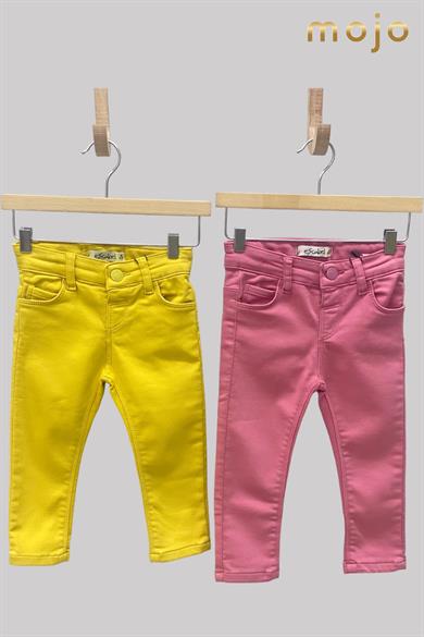 Mojo Kız Çocuk Ultra Esnek Renkli Denim Pantolon 2348 Sarı