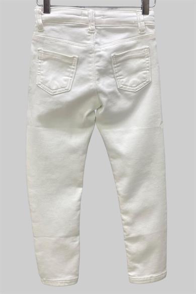 Mojo Kız Çocuk Ultra Esnek Renkli Denim Pantolon 2348 Beyaz