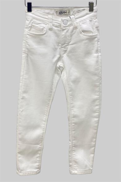Mojo Kız Çocuk Ultra Esnek Renkli Denim Pantolon 2348 Beyaz
