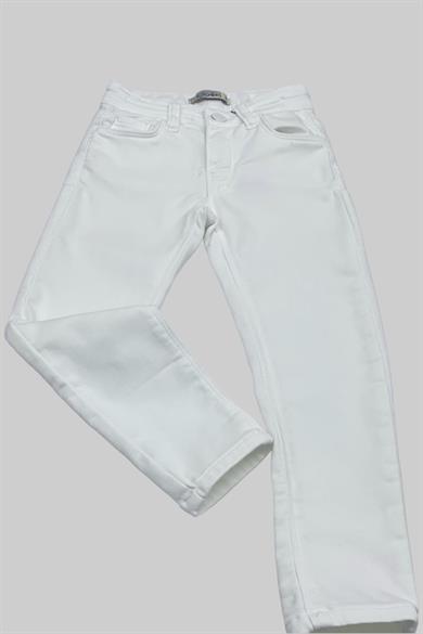 Mojo Kız Çocuk Ultra Esnek Renkli Denim Pantolon 2348 Beyaz