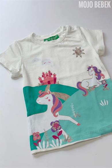 Mojo Kız Çocuk Unicorn Baskılı T-shırt 3201016 Ekru