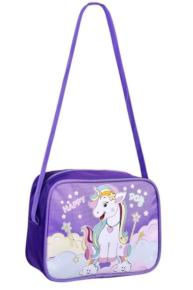 Mojo Kız Çocuk Unicorn Desenli Su Geçirmez Sırt Çanta Seti 2516 Lila