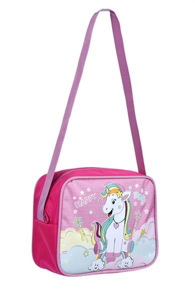 Mojo Kız Çocuk Unicorn Desenli Su Geçirmez Sırt Çanta Seti 2516 Pembe