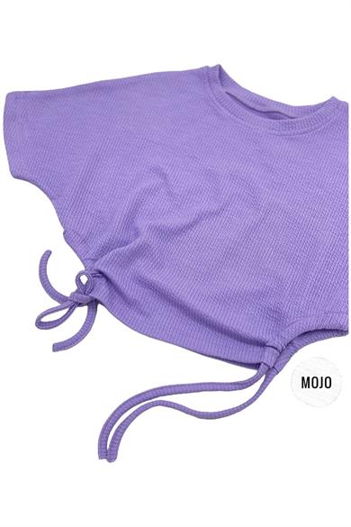 Mojo Kız Çocuk Yandan Büzgülü Bürümcük Crop 35254 Lila
