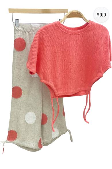 Mojo Kız Çocuk Yandan Büzgülü Bürümcük Crop 35254 Narçiçeği