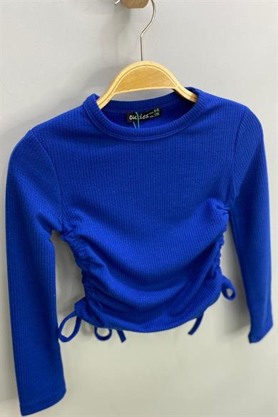 Mojo Kız Çocuk Yandan Büzgülü Kaşkorse Body 3504 Saks