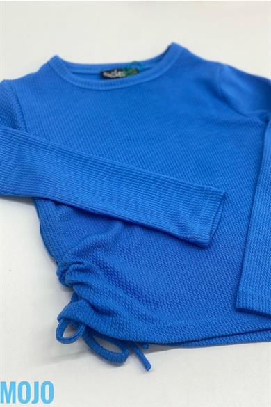 Mojo Kız Çocuk Yandan Büzgülü Kaşkorse Body 3504 Mavi