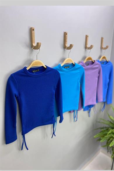 Mojo Kız Çocuk Yandan Büzgülü Kaşkorse Body 3504 Saks