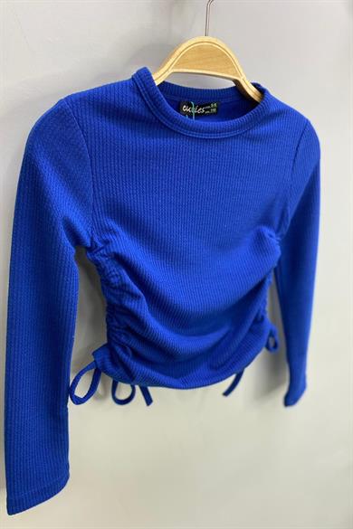 Mojo Kız Çocuk Yandan Büzgülü Kaşkorse Body 3504 Saks