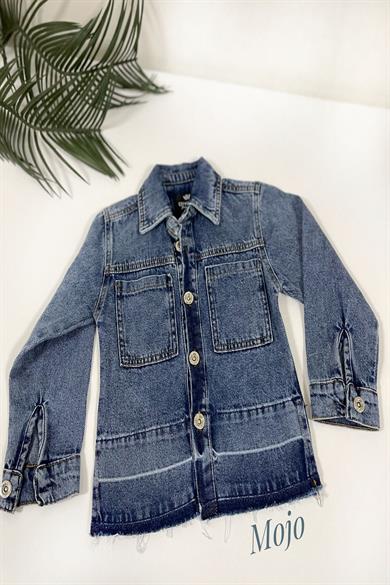 Mojo Kız Çocuk Yazlık Kot Ceket 2597 Kot Mavi