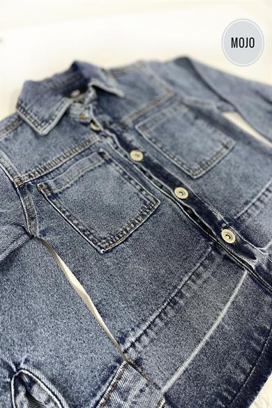 Mojo Kız Çocuk Yazlık Kot Ceket 2597 Kot Mavi