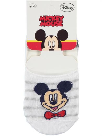 Mojo Mickey Mouse Desenli Babet Çorap 14398 Beyaz