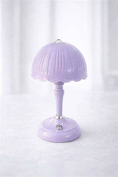 Mojo Özel Tasarım Led Işıklı Mini Abajur Gece Lambası Mor