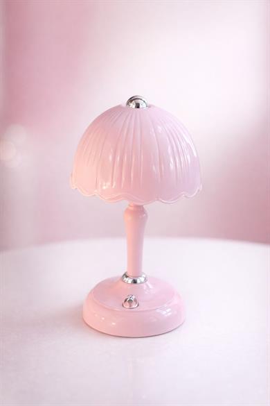 Mojo Özel Tasarım Led Işıklı Mini Abajur Gece Lambası Pembe