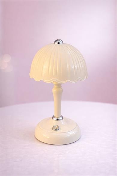 Mojo Özel Tasarım Led Işıklı Mini Abajur Gece Lambası Bej