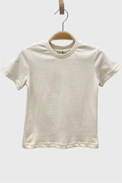 Mojo Unisex Bebek Basic Kısa Kol Tshirt 5371 Krem