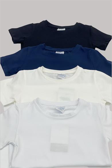 Mojo Unisex Çocuk  Basic Kısa Kol T-Shirt 5555 Beyaz