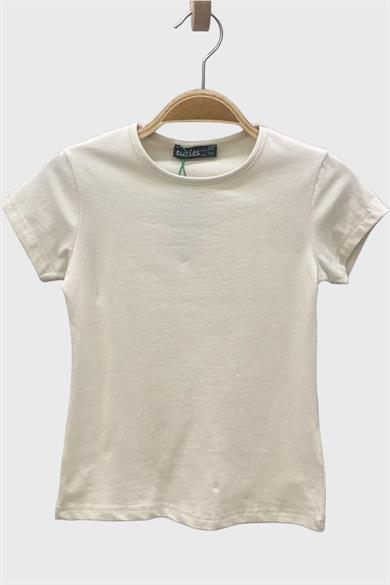 Mojo Unisex Çocuk Basic Kısa Kol T-shirt 320203 Krem
