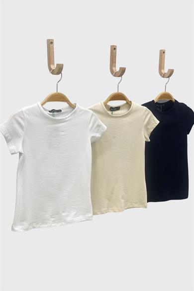 Mojo Unisex Çocuk Basic Kısa Kol T-shirt 320203 Beyaz