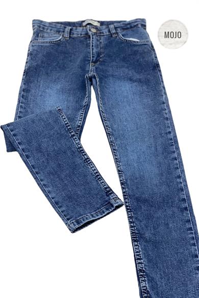 Mojo Unisex Çocuk Boru Paça Likralı Kot Pantolon 2276 Kot Mavi