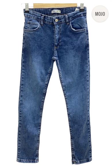 Mojo Unisex Çocuk Boru Paça Likralı Kot Pantolon 2276 Kot Mavi