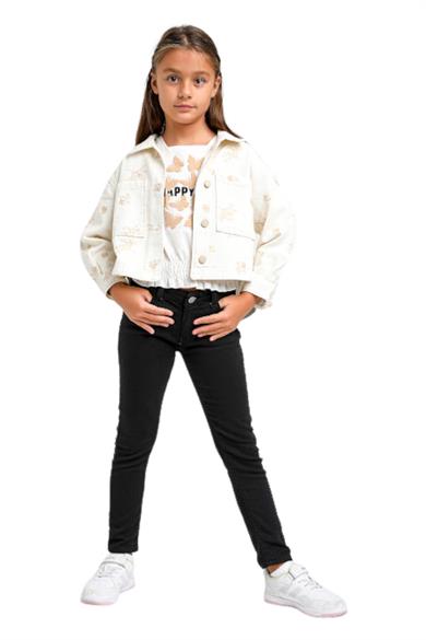 Mojo Unisex Çocuk Boru Paça Likralı Kot Pantolon 2276 Siyah