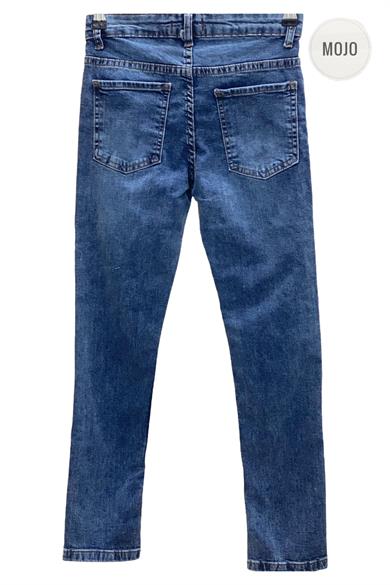 Mojo Unisex Çocuk Boru Paça Likralı Kot Pantolon 2276 Kot Mavi