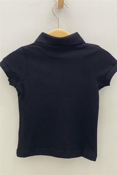 Mojo Unisex Çocuk Düğmeli Kısa Kol Lacoste T-shirt 5281 Siyah