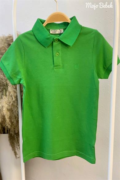 Mojo Unisex Çocuk Düğmeli Kısa Kol Lacoste T-shirt 5281 Yeşil
