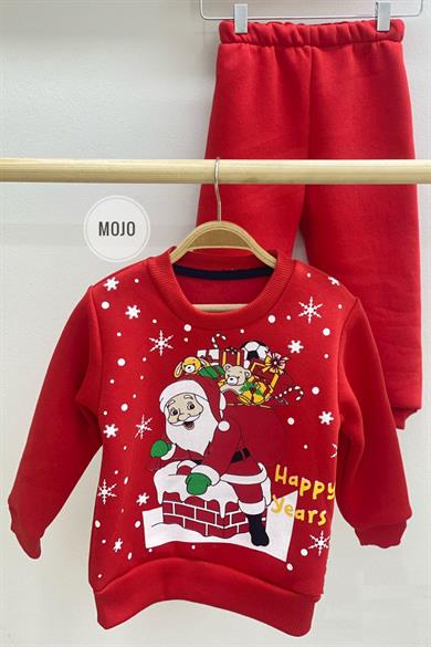Mojo Unisex Çocuk Happy Years Şardonlu Eşofman Takımı Kırmızı