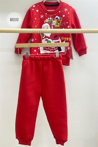 Mojo Unisex Çocuk Happy Years Şardonlu Eşofman Takımı Kırmızı