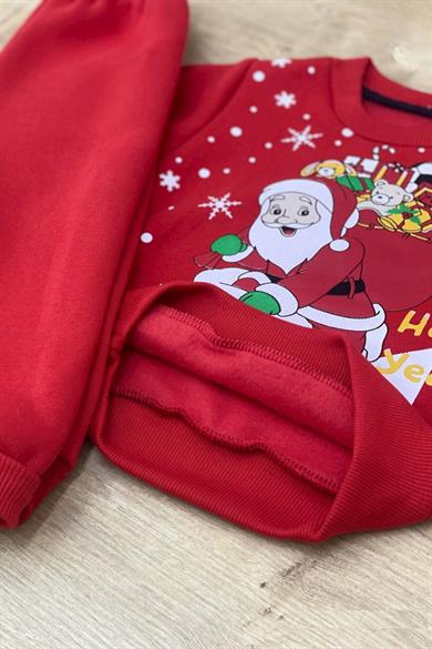 Mojo Unisex Çocuk Happy Years Şardonlu Eşofman Takımı Kırmızı