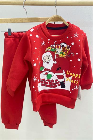 Mojo Unisex Çocuk Happy Years Şardonlu Eşofman Takımı Kırmızı