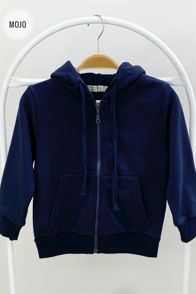 Mojo Unisex Fermuarlı Kapüşonlu Hırka 5046 Lacivert