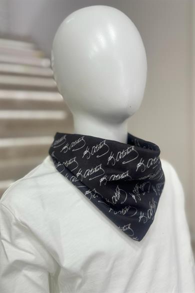 Mojo Unisex Kemal Atatürk İmza Fular-Bandana Aksesuar 1909 Siyah