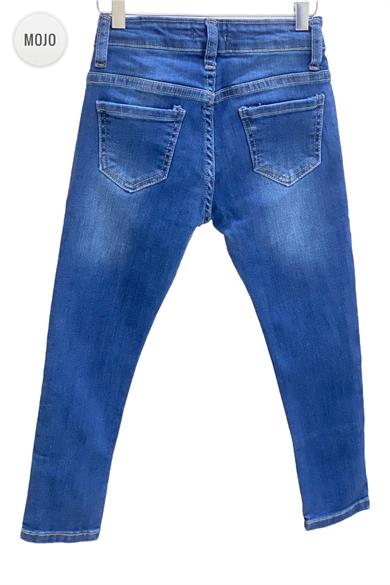 Mojo Unisex Slim Fit Dar Paça Kot Pantolon 2299 Mavi