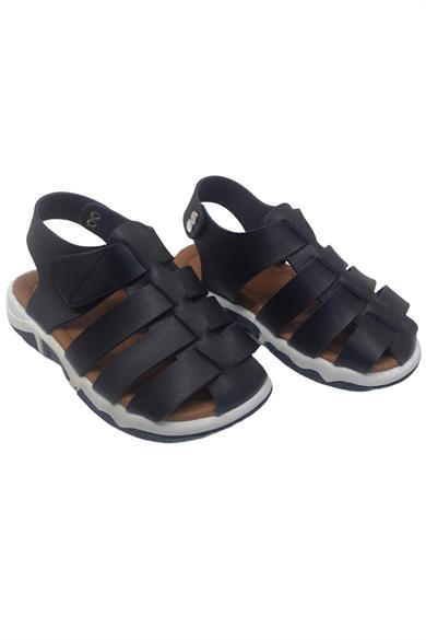 Mojo Unisex Suni Deri Ortapedik Taban Sandalet Lacivert