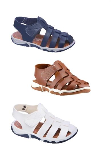 Mojo Unisex Suni Deri Ortapedik Taban Sandalet Lacivert