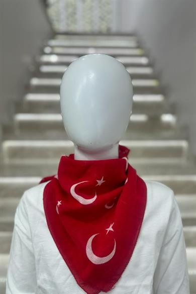 Mojo Unisex Türk Bayraklı Fular- Bandana 1919 Kırmızı