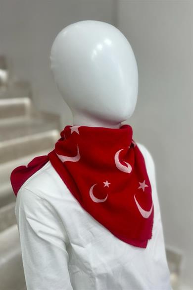 Mojo Unisex Türk Bayraklı Fular- Bandana 1919 Kırmızı