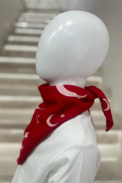 Mojo Unisex Türk Bayraklı Fular- Bandana 1919 Kırmızı