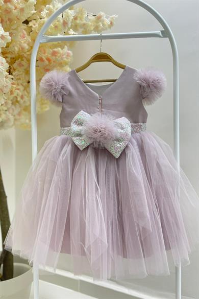 Monita Kids Kız Çocuk Pullu Abiye Elbise 2434 Lila