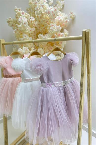 Monita Kids Kız Çocuk Pullu Abiye Elbise 2434 Lila