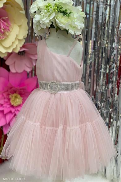 Monita Kız Çocuk Tek Omuz Kısa Abiye Elbise 2280 Pembe