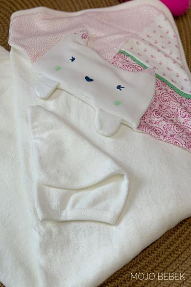 Mymio Kız Bebek Patchwork Havlu 7260 Beyaz