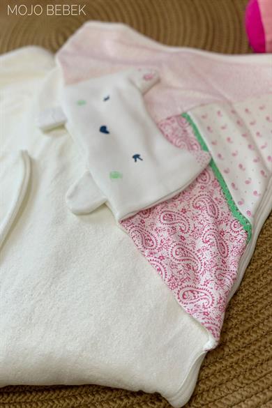 Mymio Kız Bebek Patchwork Havlu 7260 Beyaz