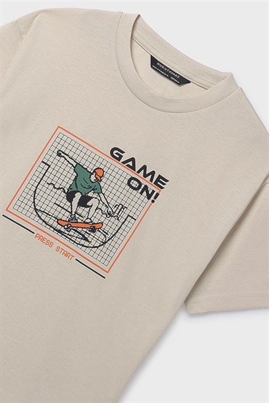 Myoral Erkek Çocuk 8-18 Yaş Desenli 2li Kısa Kol T-Shirt Seti Haki
